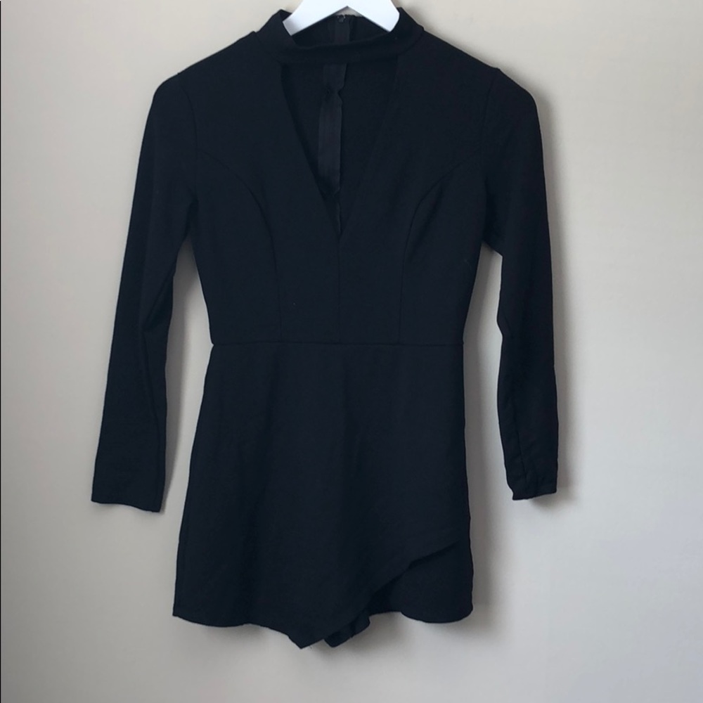 Black long sleeve romper